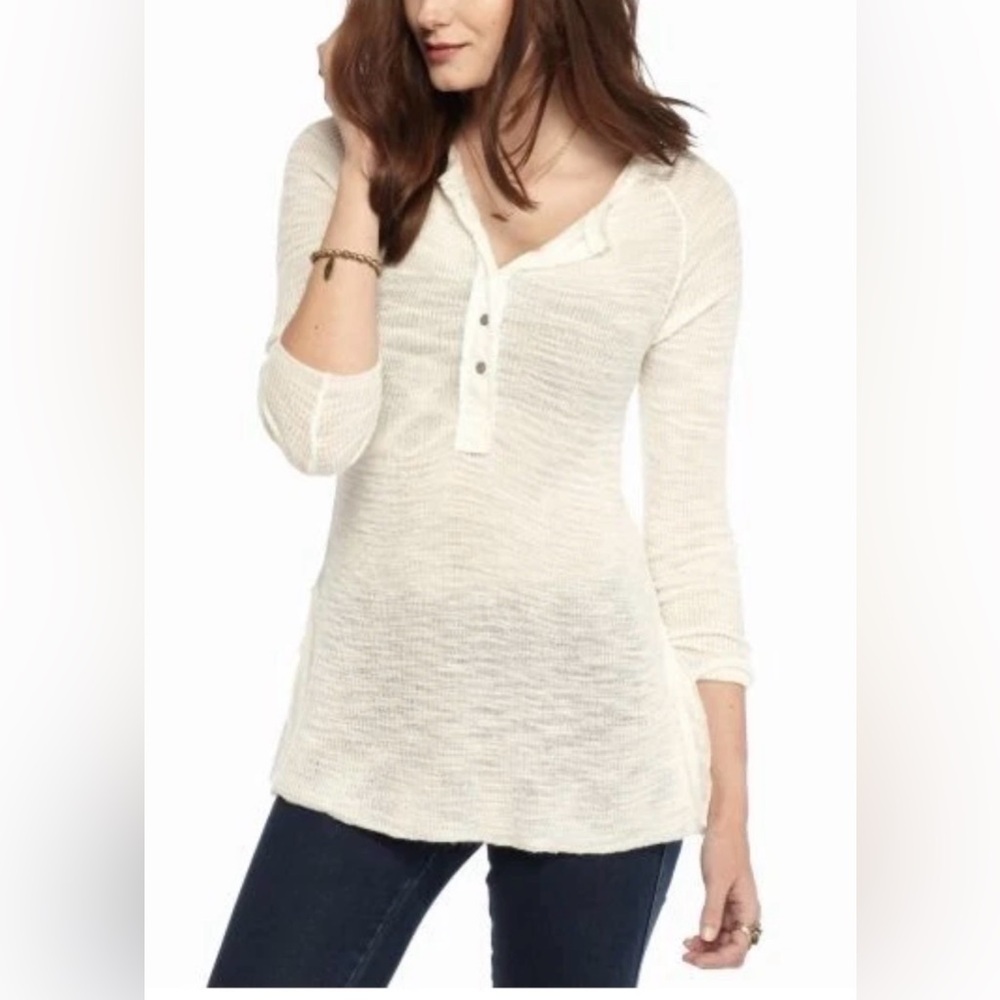 Free People Mountain Song cream top, small